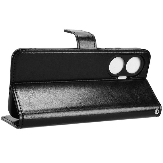 Etui z klapką do Xiaomi Poco F7, Crazy Horse Wallet - czarne