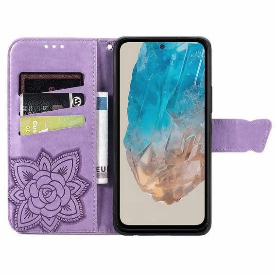 Etui z klapką do Samsung Galaxy M35, Butterfly, fioletowe