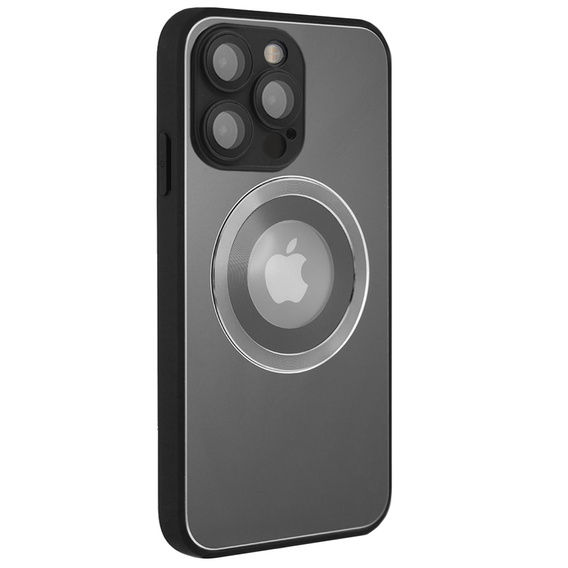 Zestaw Etui do Magsafe do iPhone 13 Pro, Hole for Apple Logo, szare + Szkło
