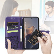 Etui z klapką do Motorola Edge 60 / 60 Fusion, Butterfly, fioletowe