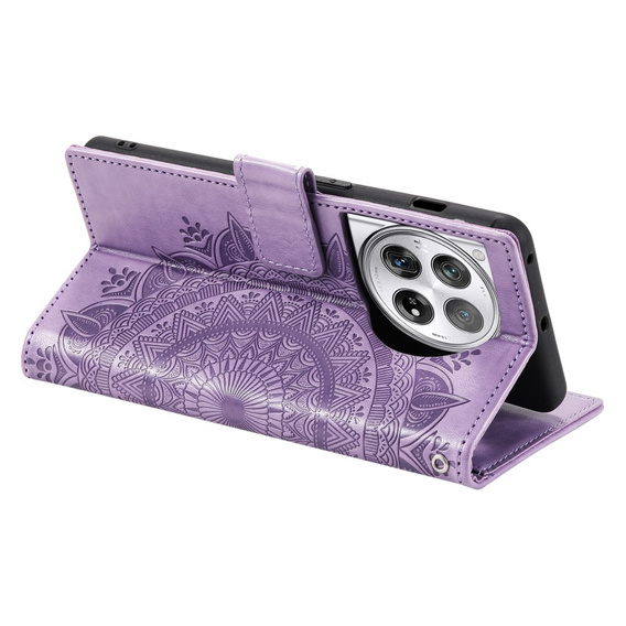 Etui z klapką do OnePlus 12 5G, Mandala, fioletowe