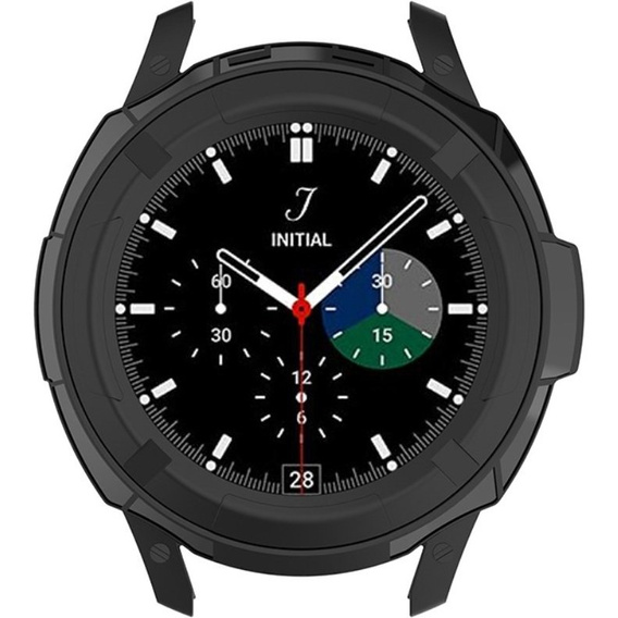 Etui z nakładką bezel ring do Samsung Galaxy Watch4 Classic 46mm, Czarne