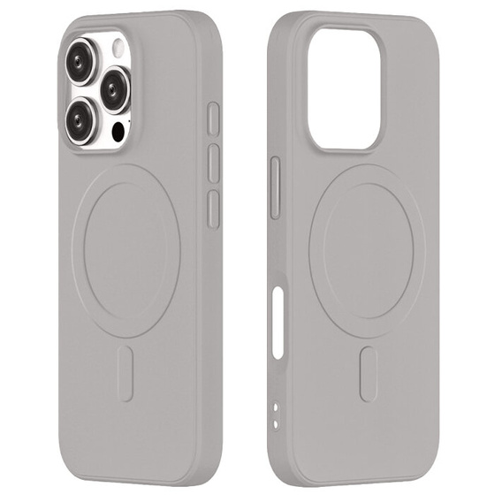 Etui do MagSafe ERBORD Silicone Mag Cover do iPhone 16 Pro Max, tytanowe + Szkło Hartowane 9H