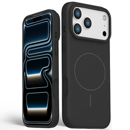 Etui silikonowe do iPhone 17 Pro - kompatybilne z MagSafe, antywstrząsowe, czarne