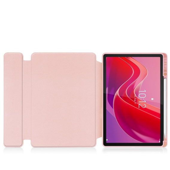 Etui z klawiaturą do Lenovo Tab M11, Rotary 360° Leather, różowe