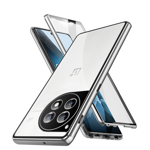 Etui do OnePlus 13, Magnetic Dual Glass, srebrne