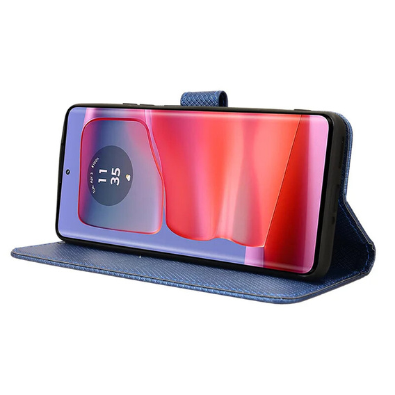 Etui z klapką do Motorola Edge 50 Pro, Wallet Smart Magnet, niebieskie