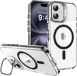 Etui do iPhone 17, do MagSafe, z podstawką, przezroczyste z czarnymi akcentami