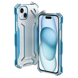 Etui R-JUST do iPhone 15, pancerne Hollow Armour, niebieskie