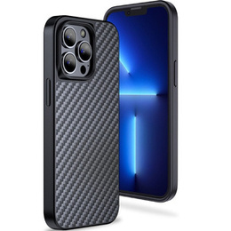 Etui Kevlar MAGSAFE do iPhone 13 Pro, obudowa plecki z TPU + Włókno węglowe, czarne