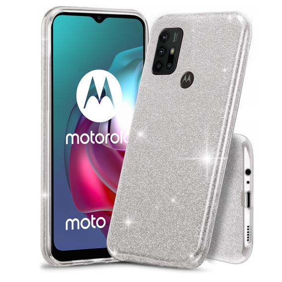 Etui Glitter Case do Motorola Moto G10/G20/G30, Silver