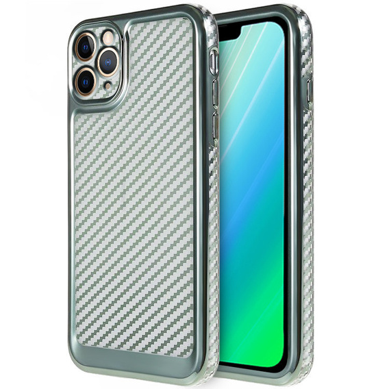 Etui do iPhone 12 Pro Max Carbon Slim Case Obudowa, Zielone
