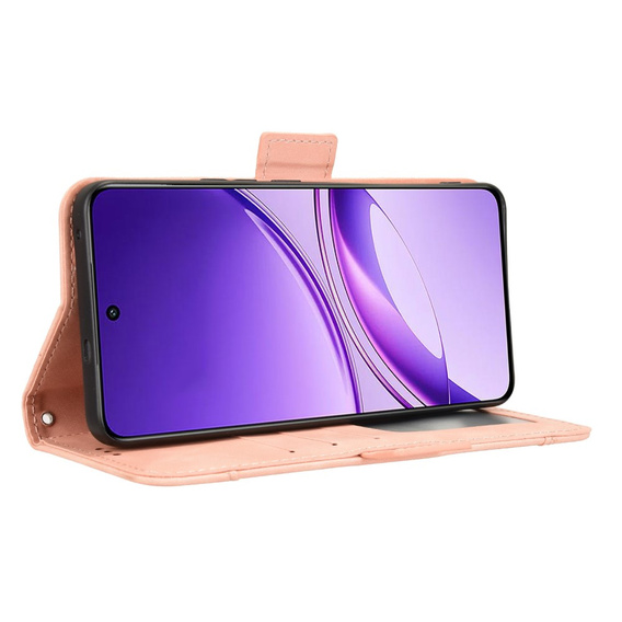 Etui z klapką do Vivo V50 Lite 4G / 5G, Card Slot, różowe