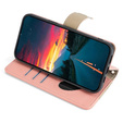 Etui z klapką do Samsung Galaxy A56 5G, Wallet Zipper Pocket, z lusterkiem, różowe