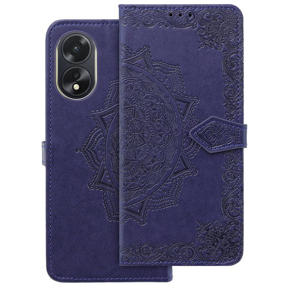 Etui z klapką do Oppo A58 4G, Mandala, fioletowe