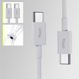 Allity AUC-03 USB-C – USB-C 1.0 m 60W, szybkie ładowanie - biały 