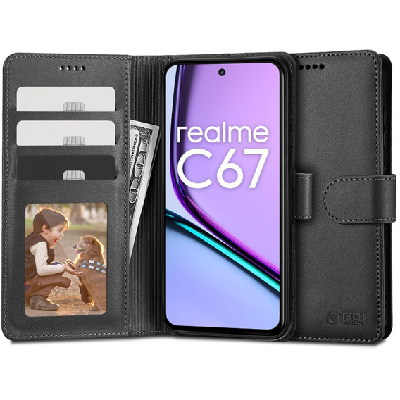 Etui Tech-Protect Wallet do Realme C67 4G / LTE, czarne