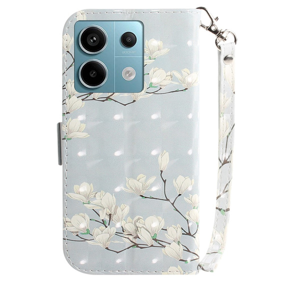 Etui z klapką do Xiaomi Redmi Note 13 Pro 5G, Wallet, Magnolia Flowers szare