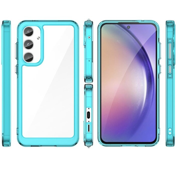 Etui do Samsung Galaxy A55 5G, Fusion Hybrid, przezroczyste / niebieskie