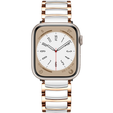Bransoleta do Apple Watch 1/2/3/4/5/6/7/8/9/10/11/SE 38/40/41/42mm, Biała / Różowe złoto
