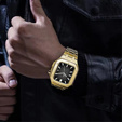 Bransoleta Stalowa z Etui do Apple Watch 7/8/9 45mm, Złota