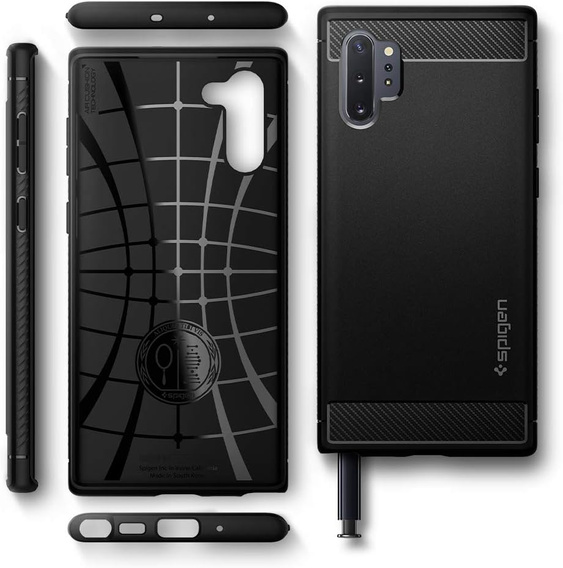 Etui Spigen do Samsung Galaxy Note 10+ Plus, Rugged Armor, czarne
