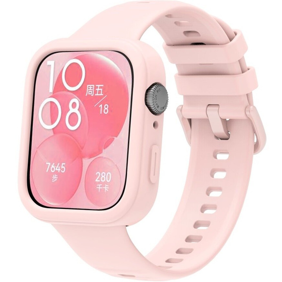 Etui Silikonowe do Huawei Watch Fit 3, różowe