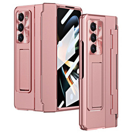 Etui ochronne PC z podstawką i ochroną zawiasu do Samsung Galaxy Z Fold6 5G – różowe