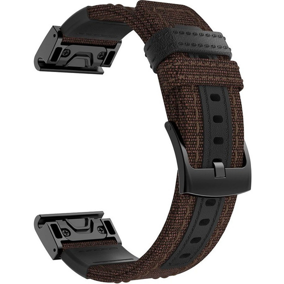 Pasek Nylonowy Quickfit do Garmin Fenix 22mm, Brązowy