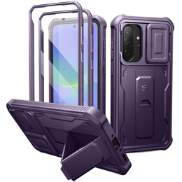 Etui pancerne do Samsung Galaxy A36 5G, Dexnor Kickstand Cam Protector, fioletowe