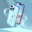 Etui do iPhone 16 Pro Max, Shockproof Hybrid, z folią na ekran, do MagSafe, niebieskie