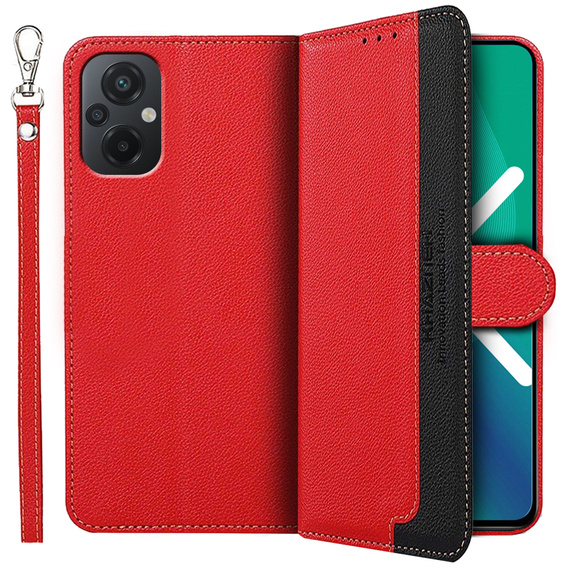 Etui Wallet do Xiaomi Poco M5, KHAZNEH RFID, Dual Color, Red