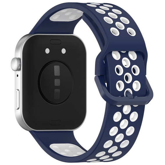 Pasek Silikonowy do Huawei Watch Fit 4 / 4 Pro / 3, Granatowy / Biały