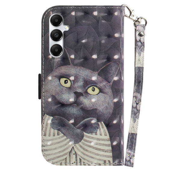 Etui z klapką do Samsung Galaxy A05s, Wallet, Cat szare