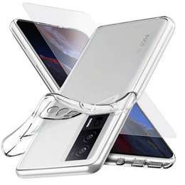 Zestaw Etui do Xiaomi Poco F5 Pro 5G, Slim case, cienkie przezroczyste + Szkło