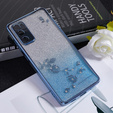 Etui do Samsung Galaxy S20 FE, Glitter Flower, niebieskie