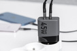 Szybka Ładowarka Sieciowa USB-A / USB-C 3A Forcell 45W PD QC 4.0, szara do Galaxy S23 S24 Ultra