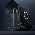 Etui do iPhone 17, Shockproof, ze szkłem, do MagSafe, czarne