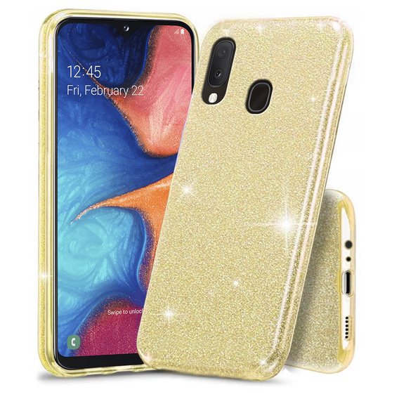 Etui Glitter Case do Samsung Galaxy A20E, Gold