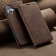 Etui do iPhone 17, ERBORD Vintage portfel z klapką, brązowe