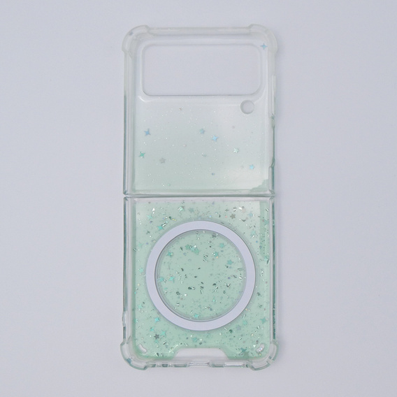 Etui do Samsung Galaxy Z Flip 4 5G, Sparkle, do Magsafe, zielone