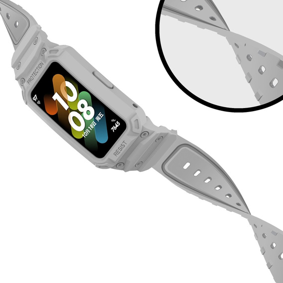 Pasek z Etui do Huawei Band 6 / Huawei Band 7, Szary