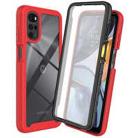 Etui do Motorola Moto G22, Shockproof, z folią, czerwone