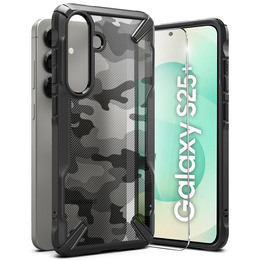 Etui Ringke Fusion X do Galaxy S25+ Plus, Kamuflaż + Szkło Hartowane 9H