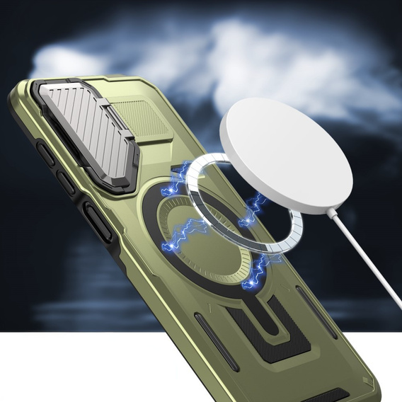 Etui do Samsung Galaxy A16 / A16 5G, Military MagSafe with camera protection, zielone