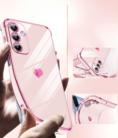 Etui do Samsung Galaxy A56 5G, Electro heart, różowe rose gold + Szkło 9H