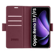 Etui do Oppo Reno 13F / Oppo Reno 13FS, ERBORD Glossy Litchi, portfel z klapką, czerwone