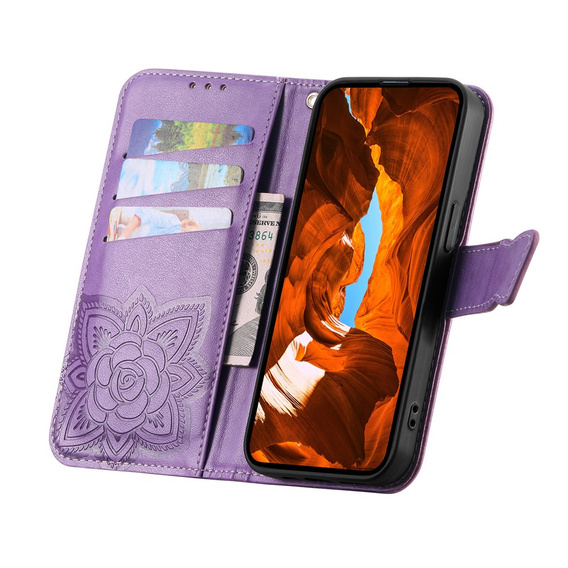 Etui z klapką do Xiaomi Redmi Note 15 Pro Plus 5G / Poco M8 Pro 5G, Butterfly, fioletowe