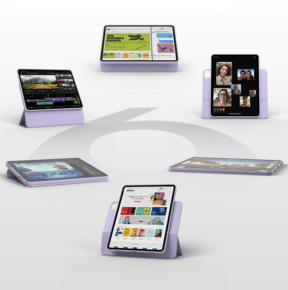 Dexnor iPad Pro 13" 2024 (7 gen.) – magnetyczne etui z funkcją podstawki - fioletowe