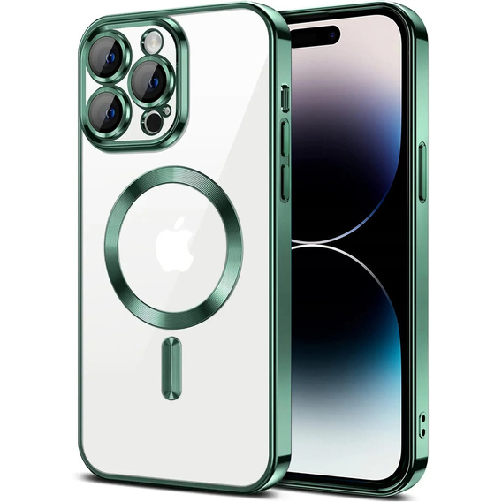 Etui do iPhone 14 Pro, Electro MagSafe, zielone + Szkło na ekran